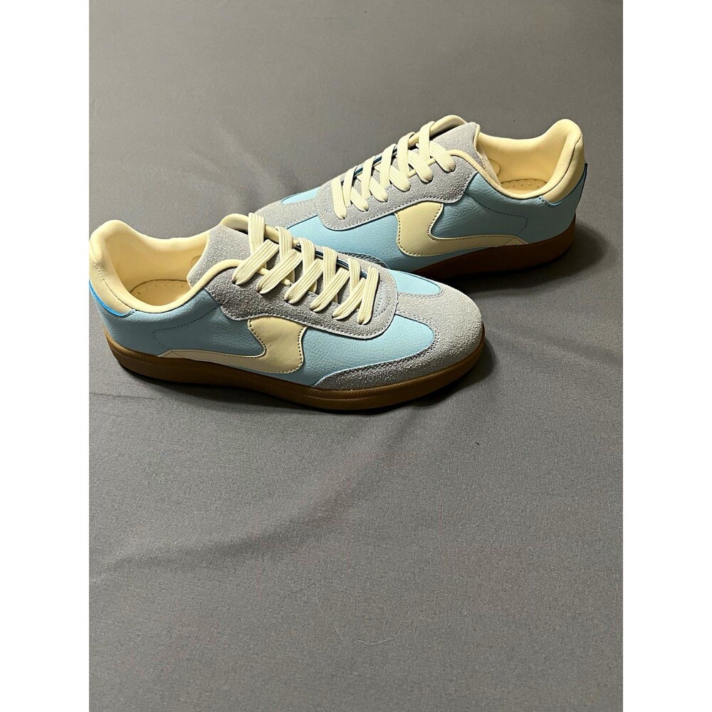 TOP MODA REMUS-1 Women’s Lace Up Low Top Athletic Sneakers Light Blue White